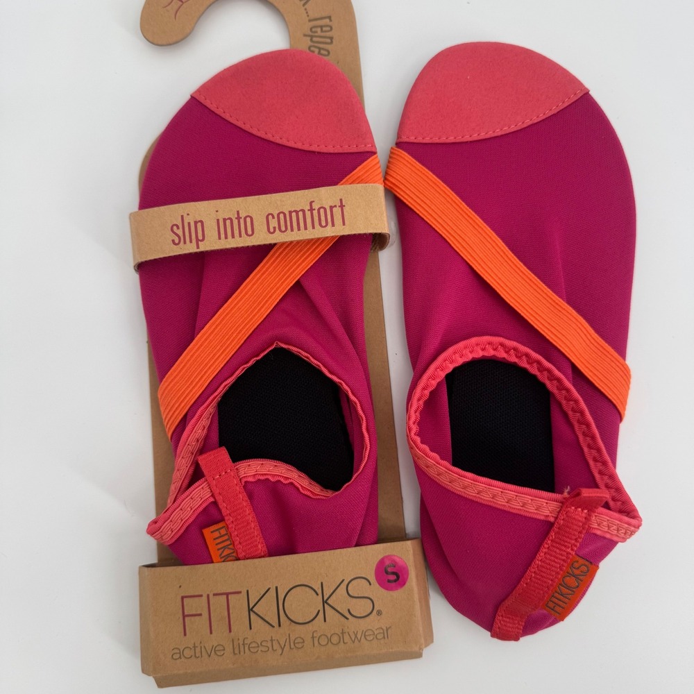 FitKicks Fuchsia Pink Active Lifestyle Footwear Slip On Shoes Size‎ S 5.5-6.5